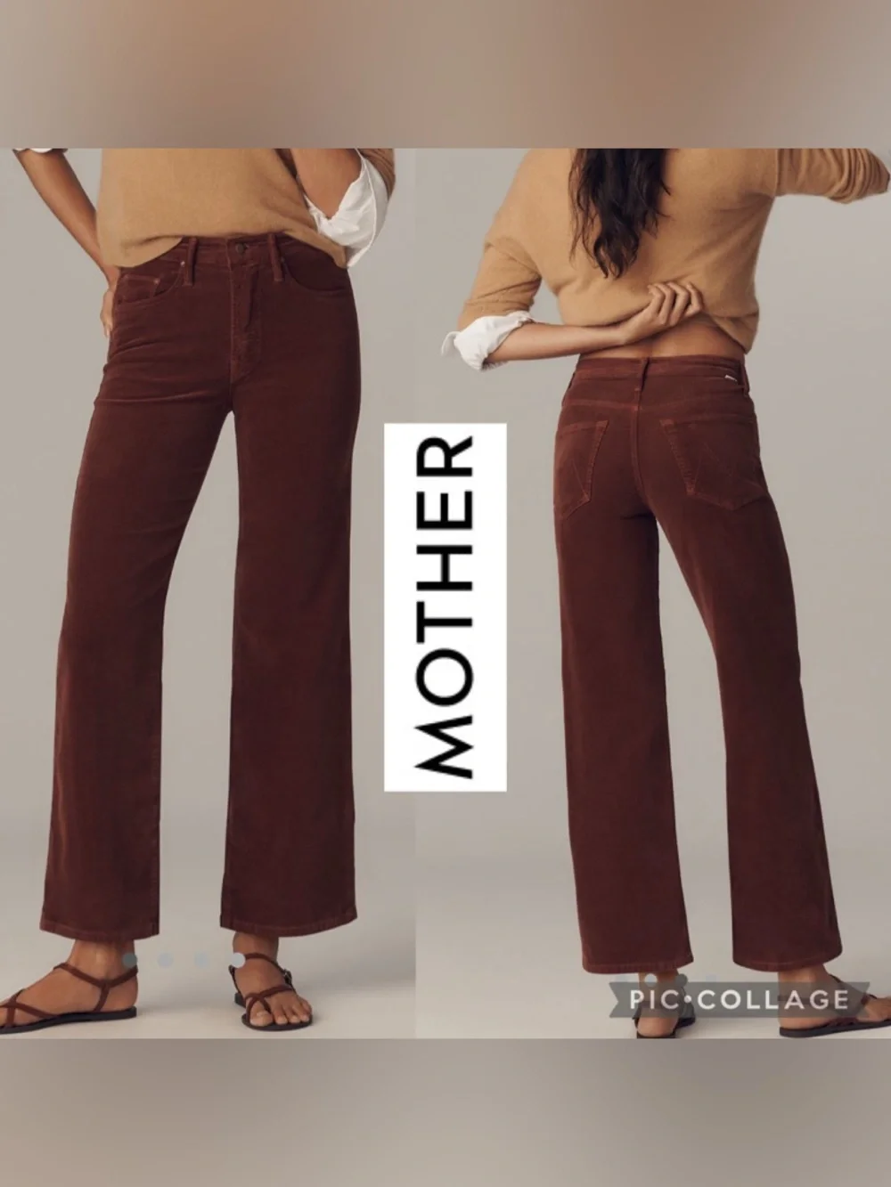 Mother Corduroy Mid Rise The Maven Ankle Pants‎ Hopscotch Aztec Brown NWT